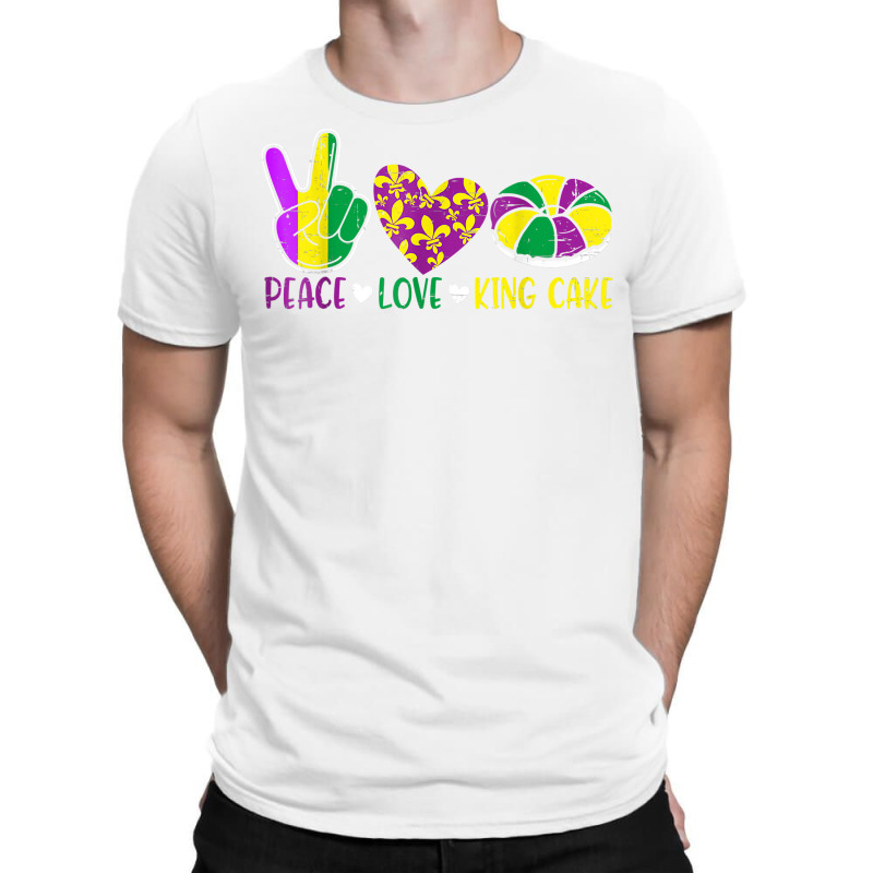 Peace Love King Cake Funny Mardi Gras Festival Par T-shirt | Artistshot