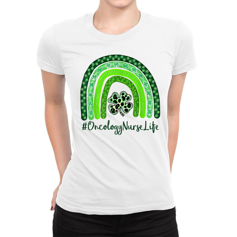 St Patrick Day Scrub Tops Nurse Oncology Nurse Rai Ladies Fitted T-Shirt by fiddolamuf | Artistshot