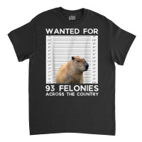 Capybara Mugshot Wanted For 93 Felonies Across The Classic T-shirt | Artistshot