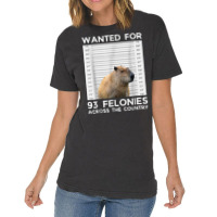 Capybara Mugshot Wanted For 93 Felonies Across The Vintage T-shirt | Artistshot