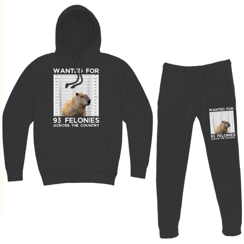 Capybara Mugshot Wanted For 93 Felonies Across The Hoodie & Jogger Set | Artistshot