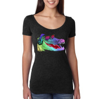 Alligator With Headphones And Sunglasses T Shirt Women's Triblend Scoop T-shirt | Artistshot