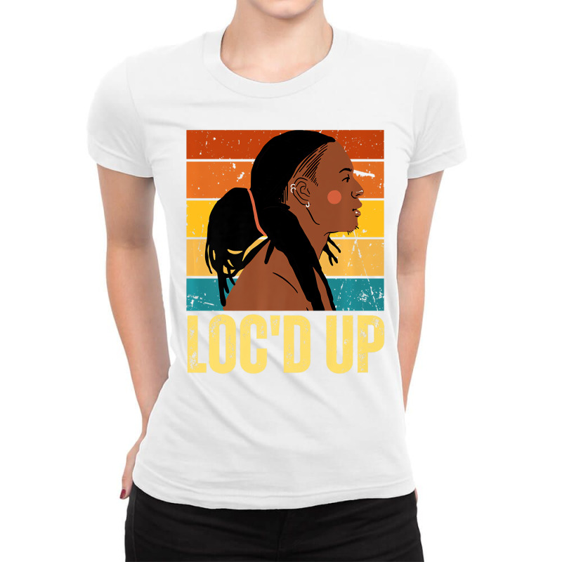 Loc'd Up Hair Black History Month African Melanin Ladies Fitted T-Shirt by imelde | Artistshot