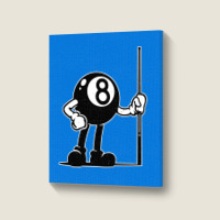 Billiards Cue Sports 8 Ball Vintage Cartoon Portrait Canvas Print | Artistshot