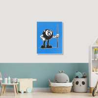 Billiards Cue Sports 8 Ball Vintage Cartoon Portrait Canvas Print | Artistshot