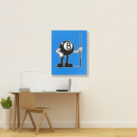 Billiards Cue Sports 8 Ball Vintage Cartoon Portrait Canvas Print | Artistshot