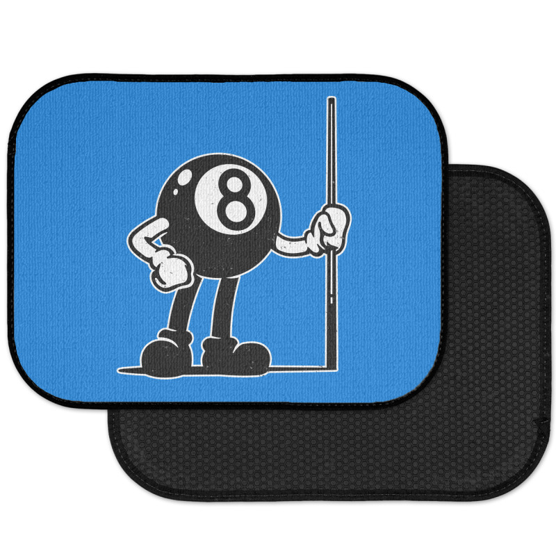 Billiards Cue Sports 8 Ball Vintage Cartoon Rear Car Mat | Artistshot