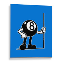 Billiards Cue Sports 8 Ball Vintage Cartoon Metal Print Vertical | Artistshot