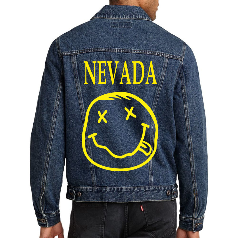 Smile Face Nevada Funny Men Denim Jacket | Artistshot