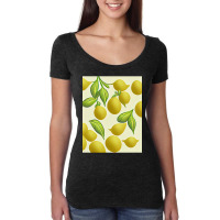 Hot Trend Lemon 2d Clip Art Pattern-1xsjz Women's Triblend Scoop T-shirt | Artistshot