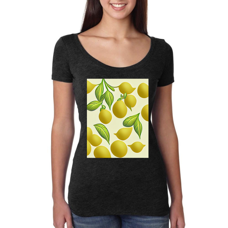 Hot Trend Lemon 2d Clip Art Pattern-1xsjz Women's Triblend Scoop T-shirt | Artistshot