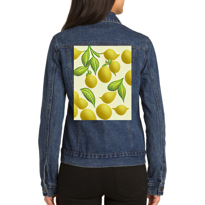 Hot Trend Lemon 2d Clip Art Pattern-1xsjz Ladies Denim Jacket | Artistshot