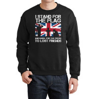 I Stand For The Flag And Kneel For The Cross To Lost Friends Union Jac Crewneck Sweatshirt | Artistshot