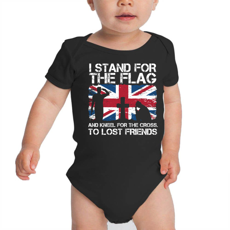 I Stand For The Flag And Kneel For The Cross To Lost Friends Union Jac Baby Bodysuit | Artistshot