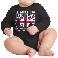 I Stand For The Flag And Kneel For The Cross To Lost Friends Union Jac Long Sleeve Baby Bodysuit | Artistshot