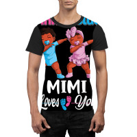 Pink Or Blue Mimi Loves You Black Baby Gender Reve Graphic T-shirt | Artistshot