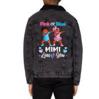 Pink Or Blue Mimi Loves You Black Baby Gender Reve Unisex Sherpa-lined Denim Jacket | Artistshot