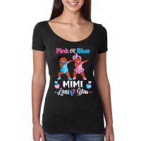 Pink Or Blue Mimi Loves You Black Baby Gender Reve Women's Triblend Scoop T-shirt | Artistshot