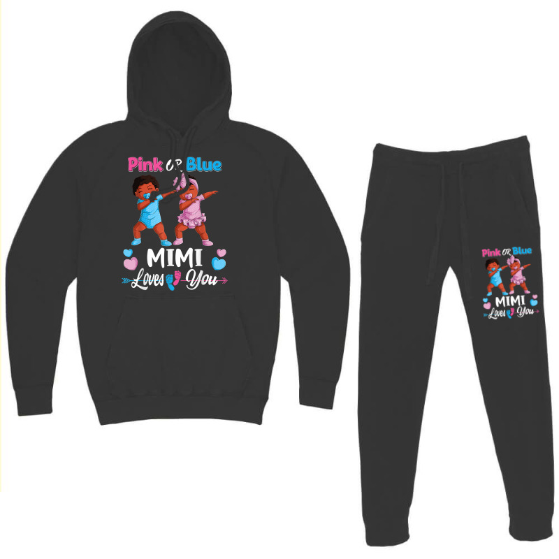 Pink Or Blue Mimi Loves You Black Baby Gender Reve Hoodie & Jogger set by terrilyn | Artistshot