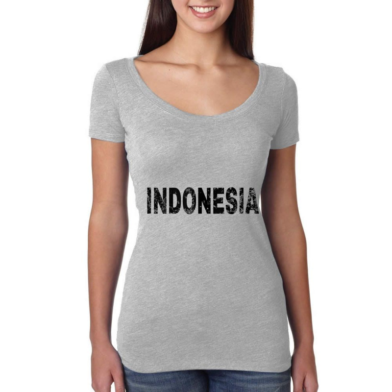 Vintage Indonesia Black Text Apparel Tank Top Women's Triblend Scoop T-shirt by heffopance | Artistshot