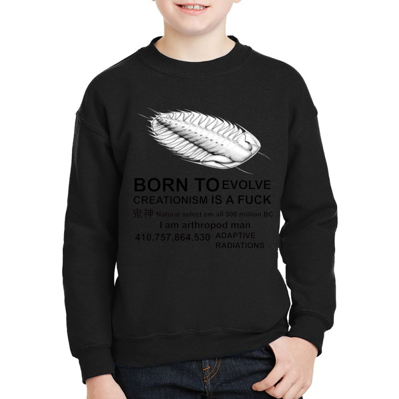 Born To Evolve Creationism Youth Sweatshirt by adarandella | Artistshot