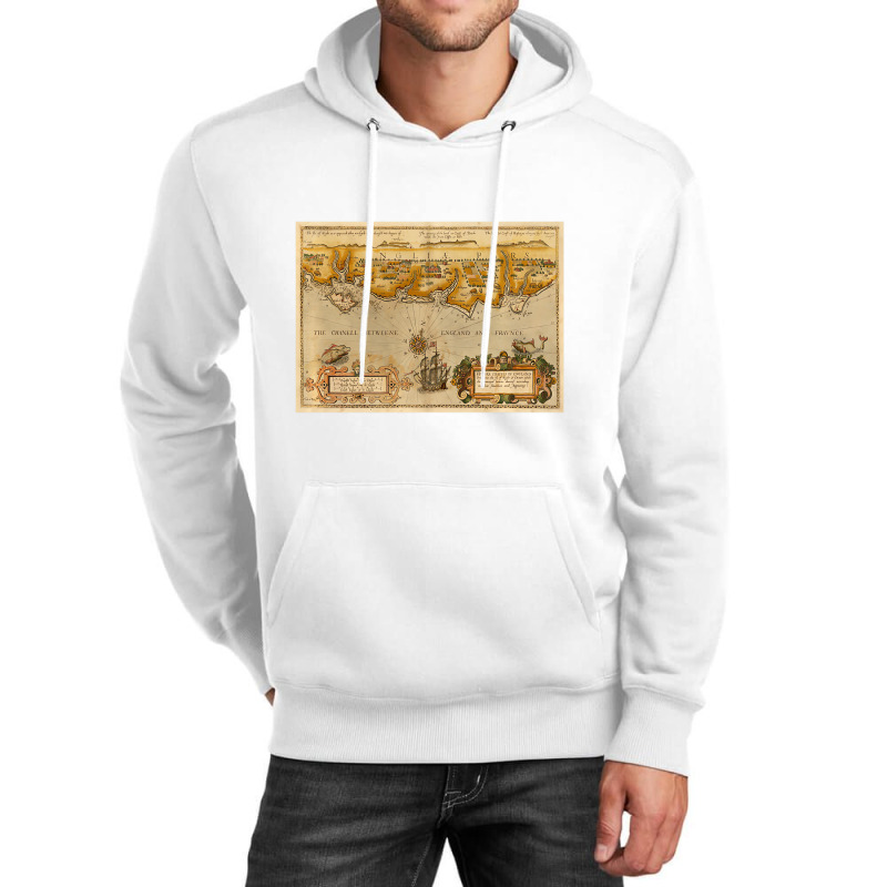 Vintage Isle Of Wight And English Coast Map (1588) Unisex Hoodie | Artistshot