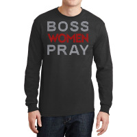 Boss Women Pray Bling Rhinestone Funny Christian F Long Sleeve Shirts | Artistshot