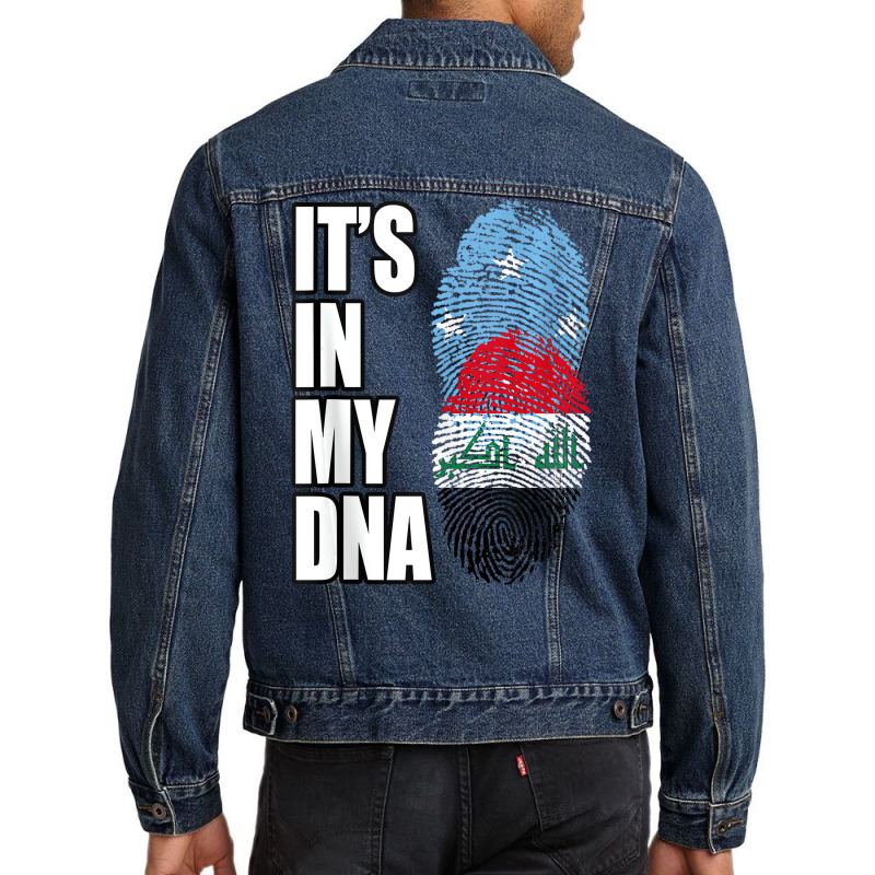 Iraqi And Micronesian Mix Dna Heritage Flag Tank T Men Denim Jacket by ravand | Artistshot