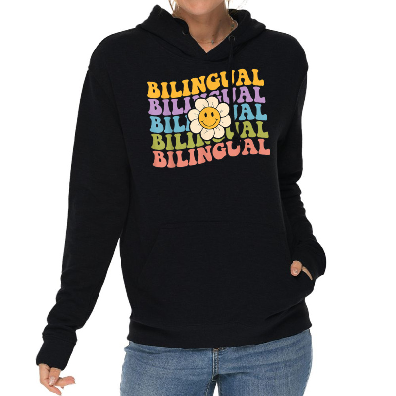 Retro Groovy Bilingual Teachers Back To School Bil Lightweight Hoodie by hausch | Artistshot