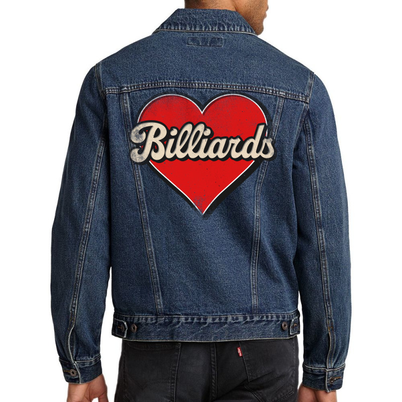 Billiards Mom Billiards Retro Heart Men Denim Jacket | Artistshot