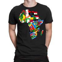 African Pride   Map Of African Continent With Flag T-shirt | Artistshot