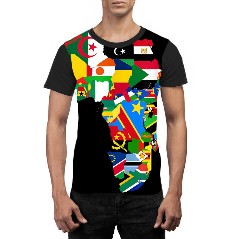 African Pride   Map Of African Continent With Flag Graphic T-shirt | Artistshot