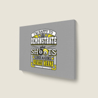 Funny Billiards What Shoots Like A Girl Means Landscape Canvas Print | Artistshot