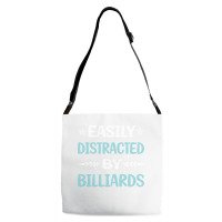 Funny Easily Distracted By Billiards Adjustable Strap Totes | Artistshot