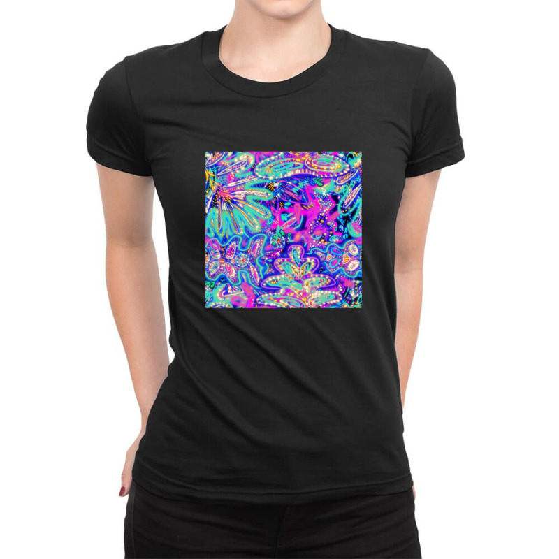 Flock Of Beautiful Birds Birds On A Fantastic Sky Watercolor Illustrat Ladies Fitted T-Shirt by agus03 | Artistshot