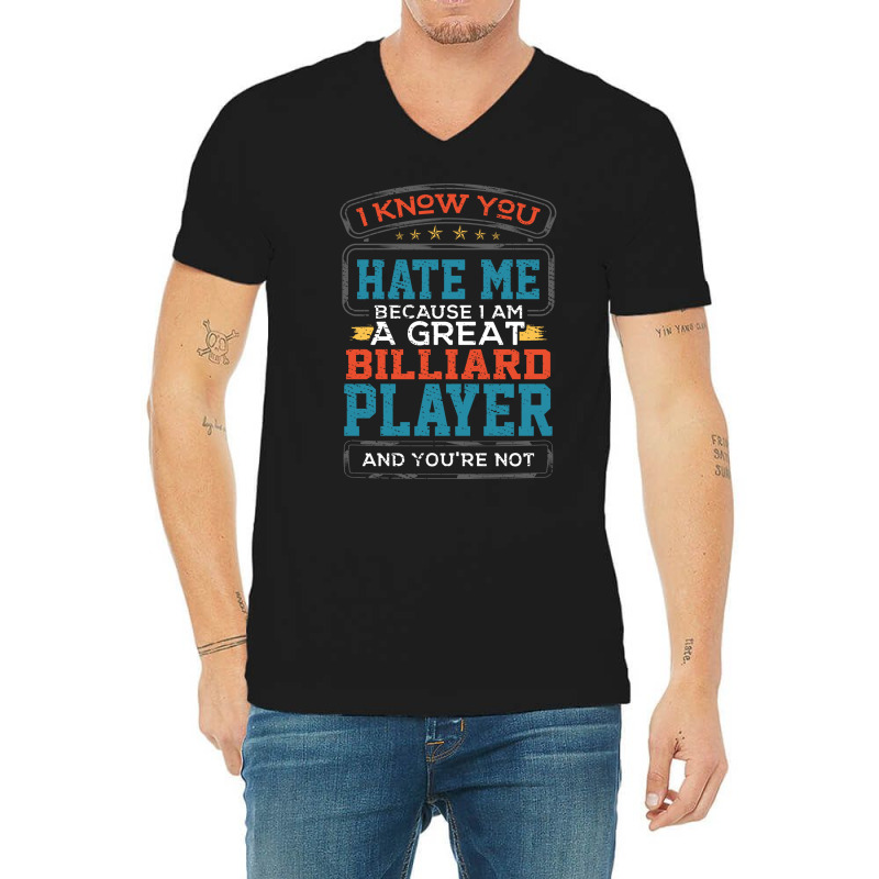 Funny Billiard Player V-neck Tee | Artistshot