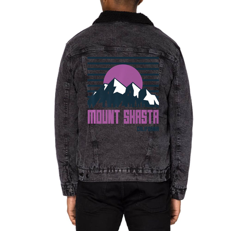 Mount Shasta Mountains California Hiking Outdoors Unisex Sherpa-lined Denim Jacket | Artistshot