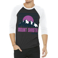 Mount Shasta Mountains California Hiking Outdoors 3/4 Sleeve Shirt | Artistshot