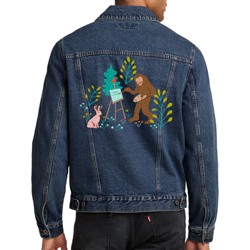 The Creative Sasquatch Nostalgia Men Denim Jacket | Artistshot