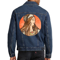 Stained Glass Window For The Facade Of The Fouquet Men Denim Jacket | Artistshot