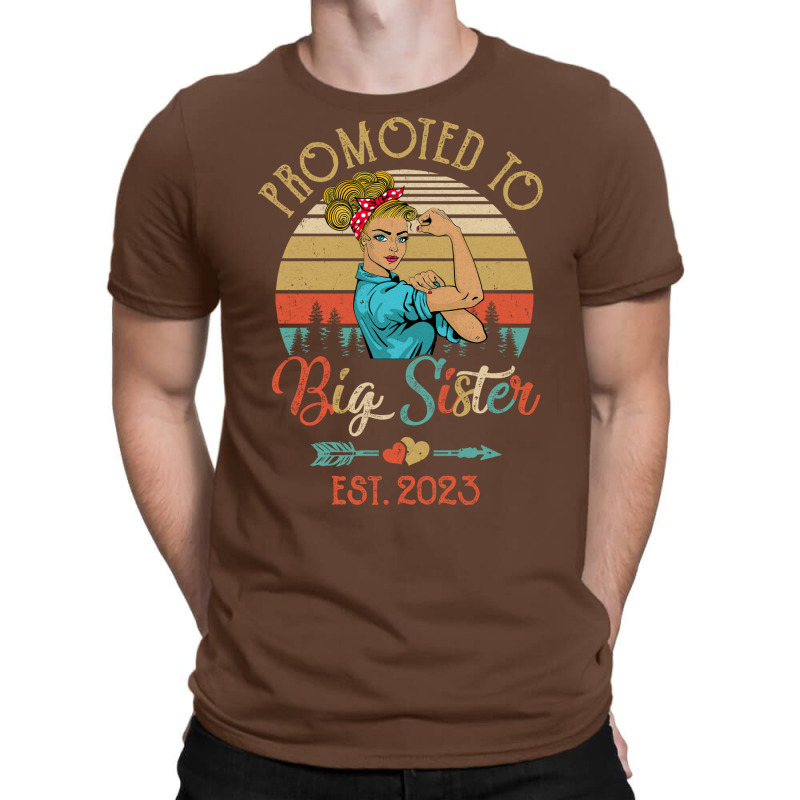 Promoted To Big Sister Est 2023 Retro First Time S T-shirt | Artistshot