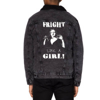 Fright Like A Girl Unisex Sherpa-lined Denim Jacket | Artistshot