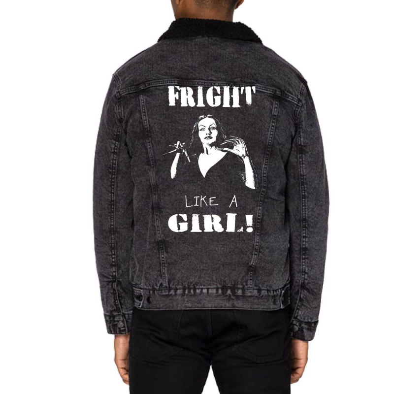 Fright Like A Girl Unisex Sherpa-lined Denim Jacket | Artistshot