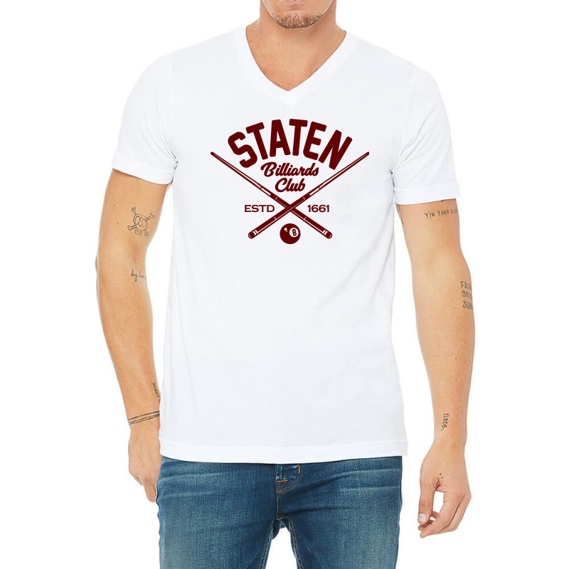 Staten Island Billiards V-neck Tee | Artistshot