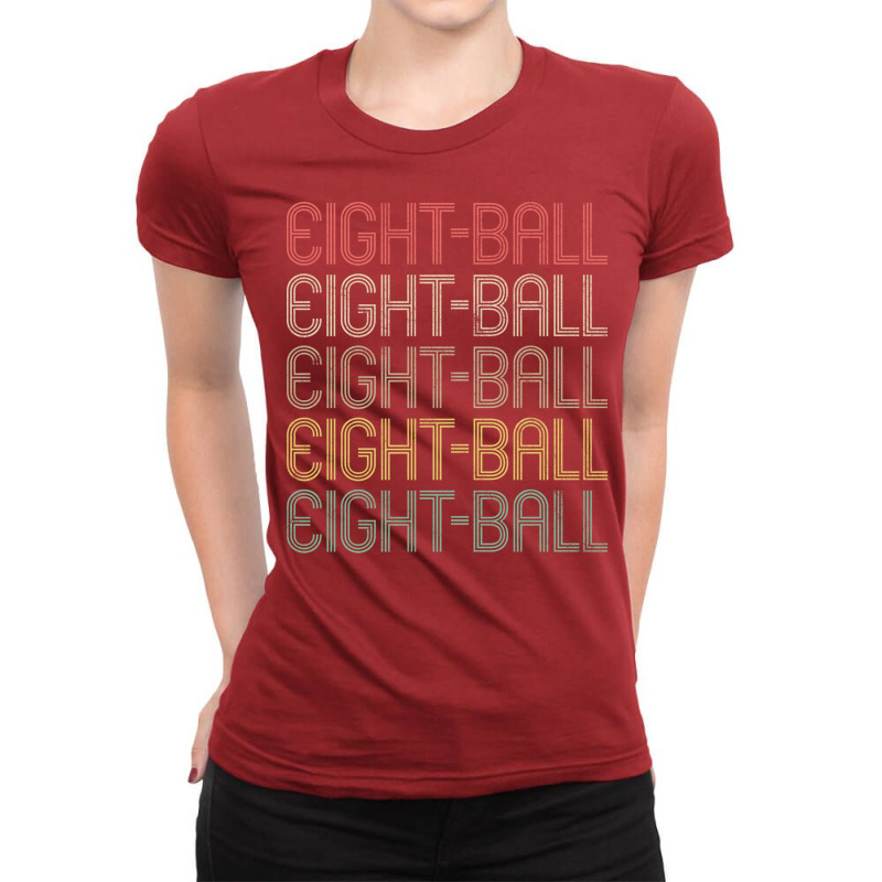 Retro Style Eight Ball Design Ladies Fitted T-Shirt by rozaiwaladc | Artistshot