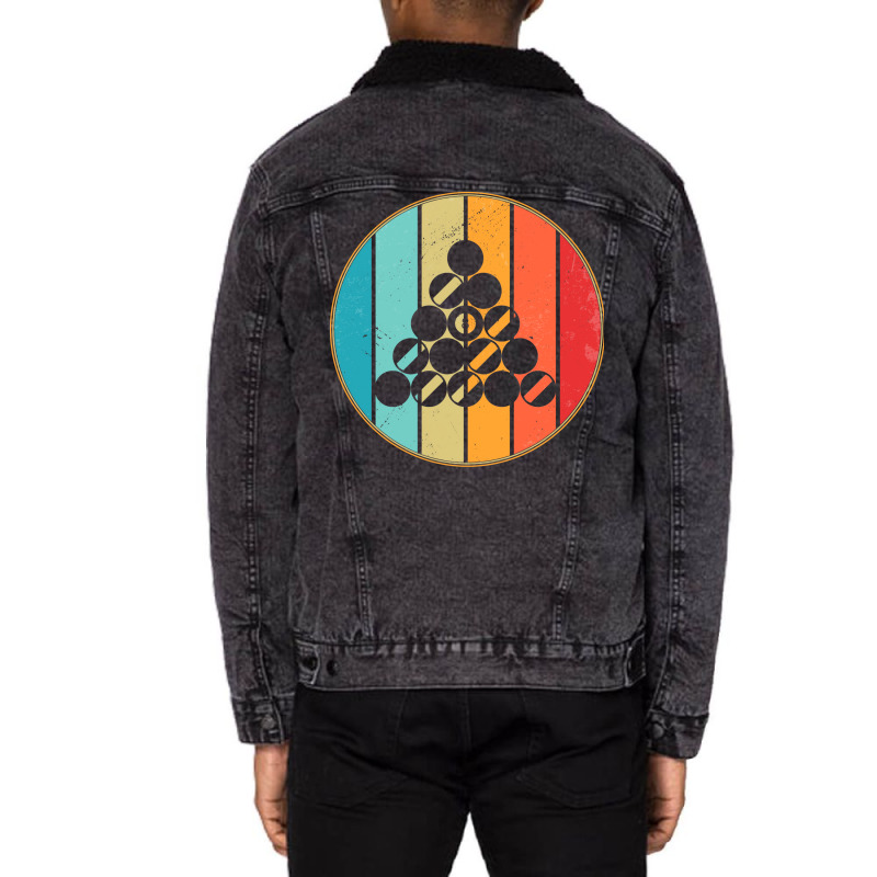 Retro Vintage Sunset Billiard Lover Unisex Sherpa-lined Denim Jacket | Artistshot