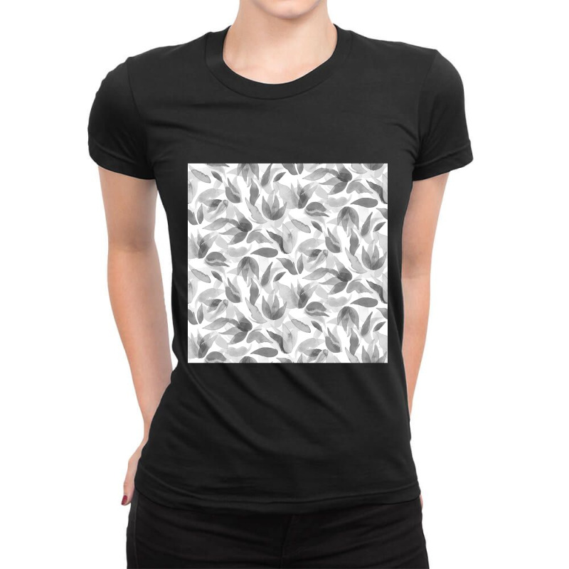 Hot Trend Light Gray Watercolor Petals Ladies Fitted T-Shirt by francismichaelj | Artistshot