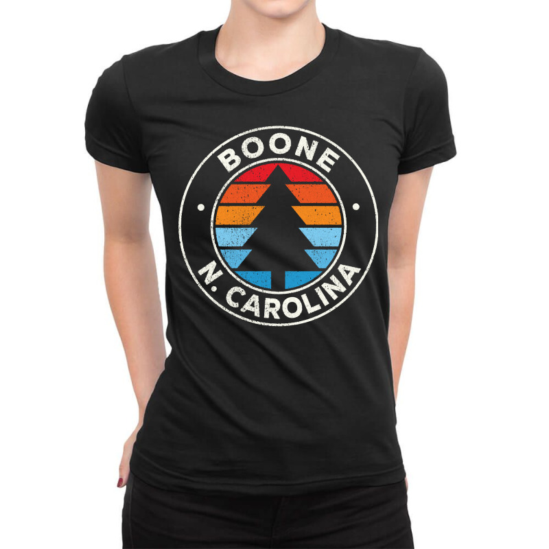 Boone North Carolina Nc Vintage Graphic Retro 70s Ladies Fitted T-Shirt by qadina | Artistshot