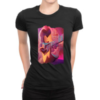 Beautiful Guitar Musician Art Futuristic Musician  Ladies Fitted T-shirt | Artistshot