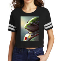 Green Frog Animal Wild Astronaut Future Scifi Tech Scorecard Crop Tee | Artistshot